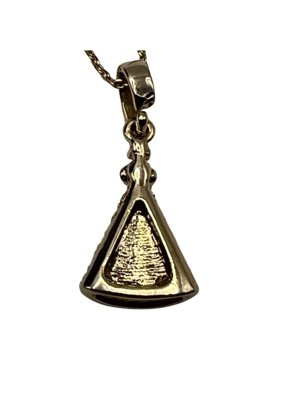 Our Lady Of Aparecida Gold-Tone Necklace Blue Rhinestone Pendant Brazil Style - Picture 7 of 7